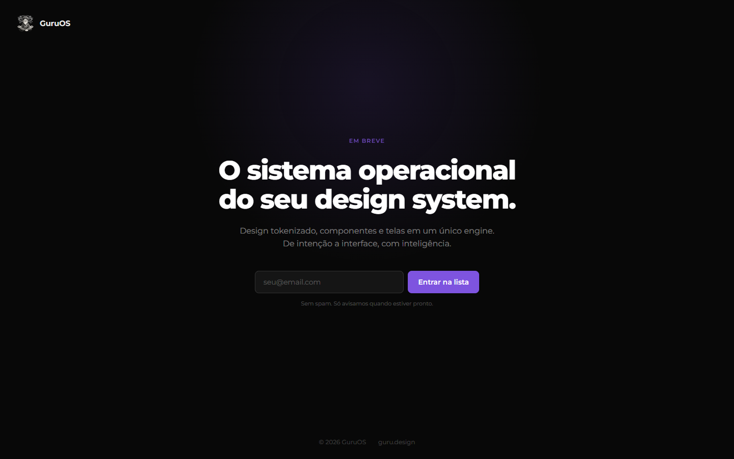 GuruOS — produto do Rojão Studio